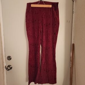 Vintage Harold's Mid-risr Velvet Pattern Bootcut Pants, 8
